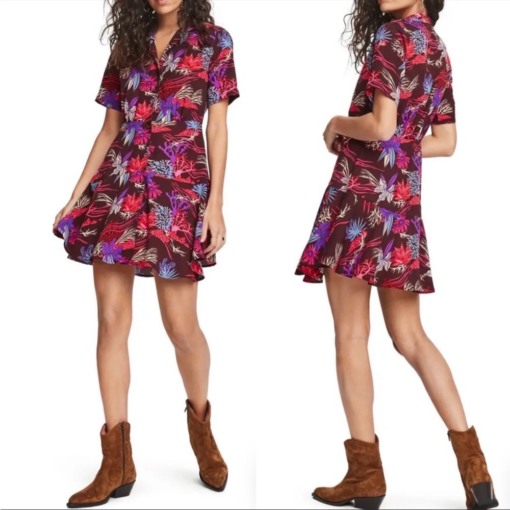 Scotch & Soda Dress Reef Print Summer Shirt Dress Size XL